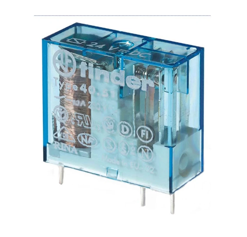 FINDER 405190120000 Miniatűr relé NYÁK/dugasz 10A 1-v 12VDC